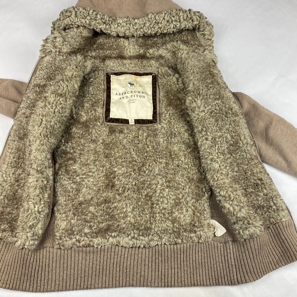 Vintage Abercrombie & Fitch Women's Sherpa Lined Zip Hoodie Size M Moose - Picture 11 of 16